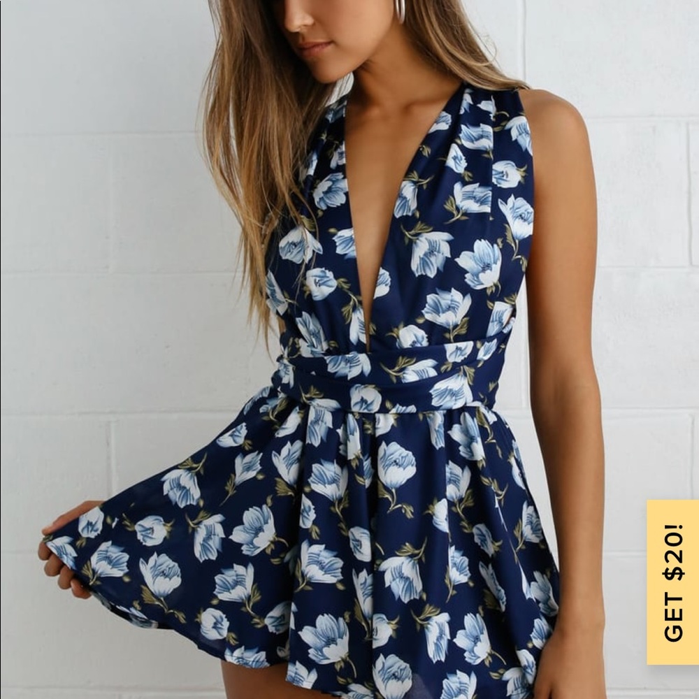 Lulus Floral Print Convertible Romper